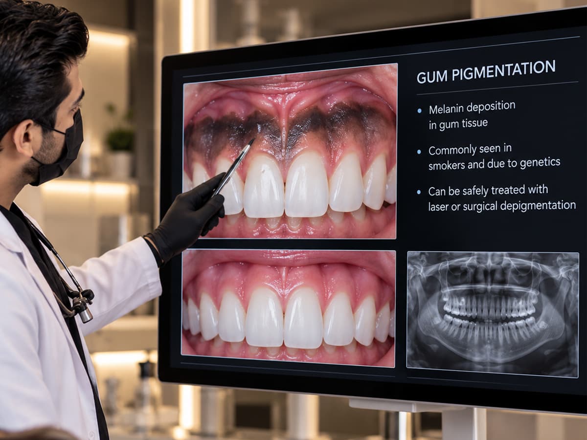 Patient candidate evaluation for Gum Depigmentation in Karachi