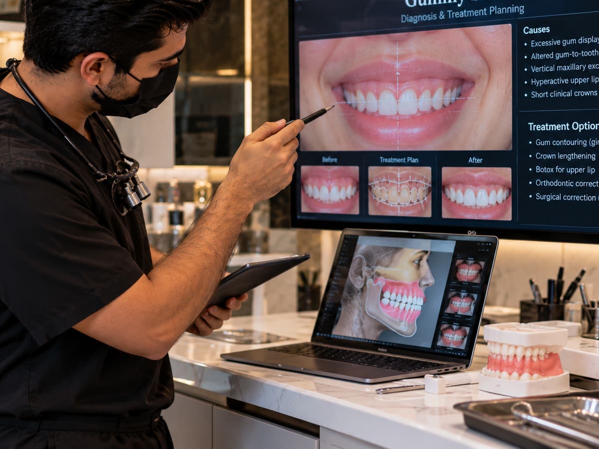 Patient candidate evaluation for Gummy Smile Treatment in Karachi
